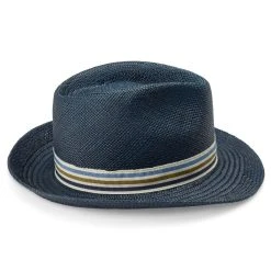 Fawler Chapeau Panama Moda Pino Bleu à Galon Rayé -Chapeau Fawler en ligne Hat 5 3 copy 3