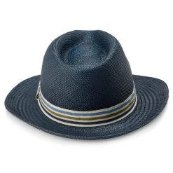 Fawler Chapeau Panama Moda Pino Bleu à Galon Rayé -Chapeau Fawler en ligne Hat 5 4 copy 3