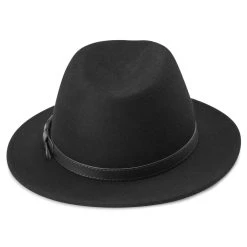 Fawler Chapeau Fedora Flavio En Laine Noire à Bord Plat -Chapeau Fawler en ligne Hat 6 4 copy