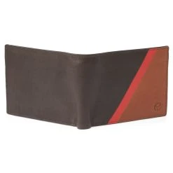 Lucleon Portefeuille En Cuir Brun Et Rouge Anti-RFID Lind -Chapeau Fawler en ligne Lindtanred4
