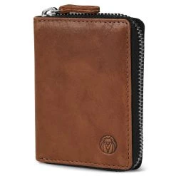 Lucleon Porte-cartes En Cuir Brun Havane Anti-RFID Cambodia