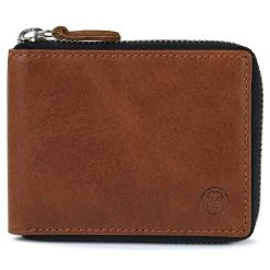 Lucleon Portefeuille En Cuir Brun Havane Anti-RFID Avec Fermeture Zippée -Chapeau Fawler en ligne Pawas wallet 19 2 copy