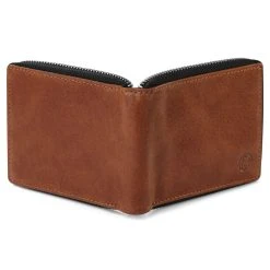 Lucleon Portefeuille En Cuir Brun Havane Anti-RFID Avec Fermeture Zippée -Chapeau Fawler en ligne Pawas wallet 19 4 copy