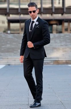 BSWK Ceinture En Cuir Noir Texturé -Chapeau Fawler en ligne billed 3 2 27