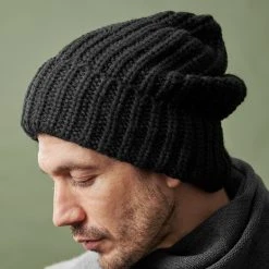 Fawler Bonnet Noir à Grosses Mailles Fee Moontagna -Chapeau Fawler en ligne chunkyblack 14