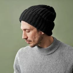 Fawler Bonnet Noir à Grosses Mailles Fee Moontagna -Chapeau Fawler en ligne chunkyblack 19