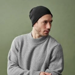 Fawler Bonnet Noir En Laine Mérinos Franke Montagna -Chapeau Fawler en ligne frankeblack 23