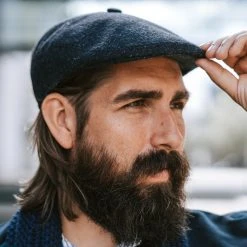 Fawler Casquette Plate Fido Molise En Laine Bleue -Chapeau Fawler en ligne hat 1 7