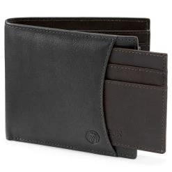 Lucleon Portefeuille Avec Porte-cartes En Cuir Noir Et Brun Foncé Anti-RFID Lincoln -Chapeau Fawler en ligne linblk6