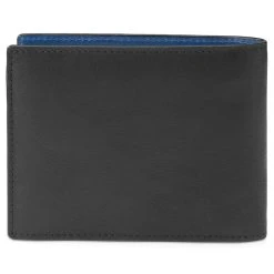 Lucleon Portefeuille En Cuir Noir Et Bleu Anti-RFID Lind -Chapeau Fawler en ligne lindblack3
