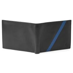 Lucleon Portefeuille En Cuir Noir Et Bleu Anti-RFID Lind -Chapeau Fawler en ligne lindblack4