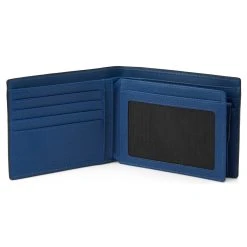 Lucleon Portefeuille En Cuir Noir Et Bleu Anti-RFID Lind -Chapeau Fawler en ligne lindblack5