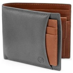 Lucleon Portefeuille Avec Porte-cartes En Cuir Gris Et Brun Anti-RFID Lincoln