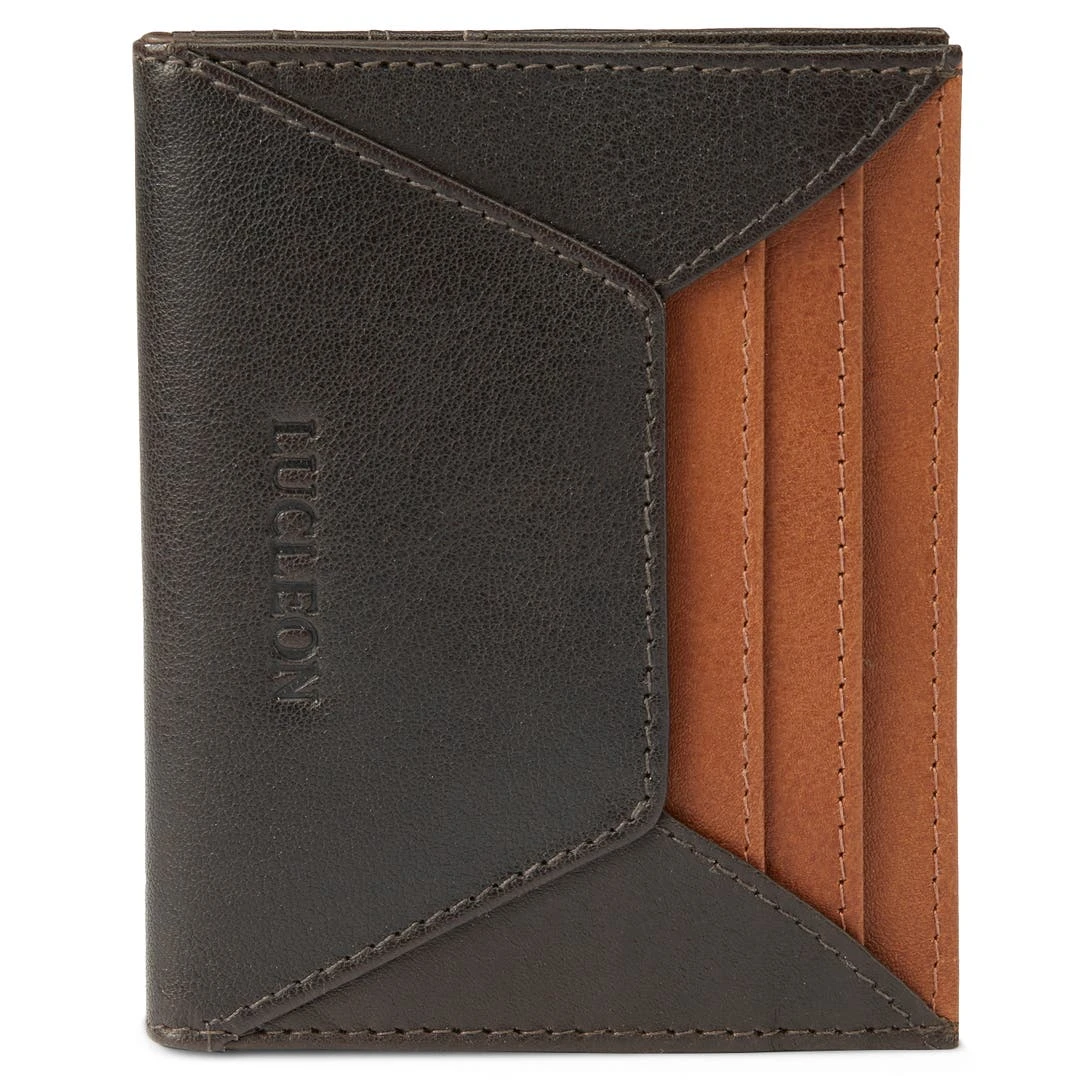 Lucleon Porte-cartes En Cuir Brun Et Brun Foncé Anti-RFID Loren 2 Lucleon Porte-cartes En Cuir Brun Et Brun Foncé Anti-RFID Loren – Image 2