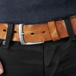 BSWK Ceintuire En Cuir Brun Marbré De Noir 11 BSWK Ceintuire En Cuir Brun Marbré De Noir -Chapeau Fawler en ligne rel megashoot belts 12146 2bm