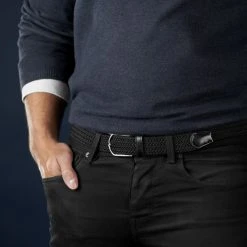 Collin Rowe Ceinture élastique Noir Sur Noir -Chapeau Fawler en ligne rel megashoot belts 17699 2 sort