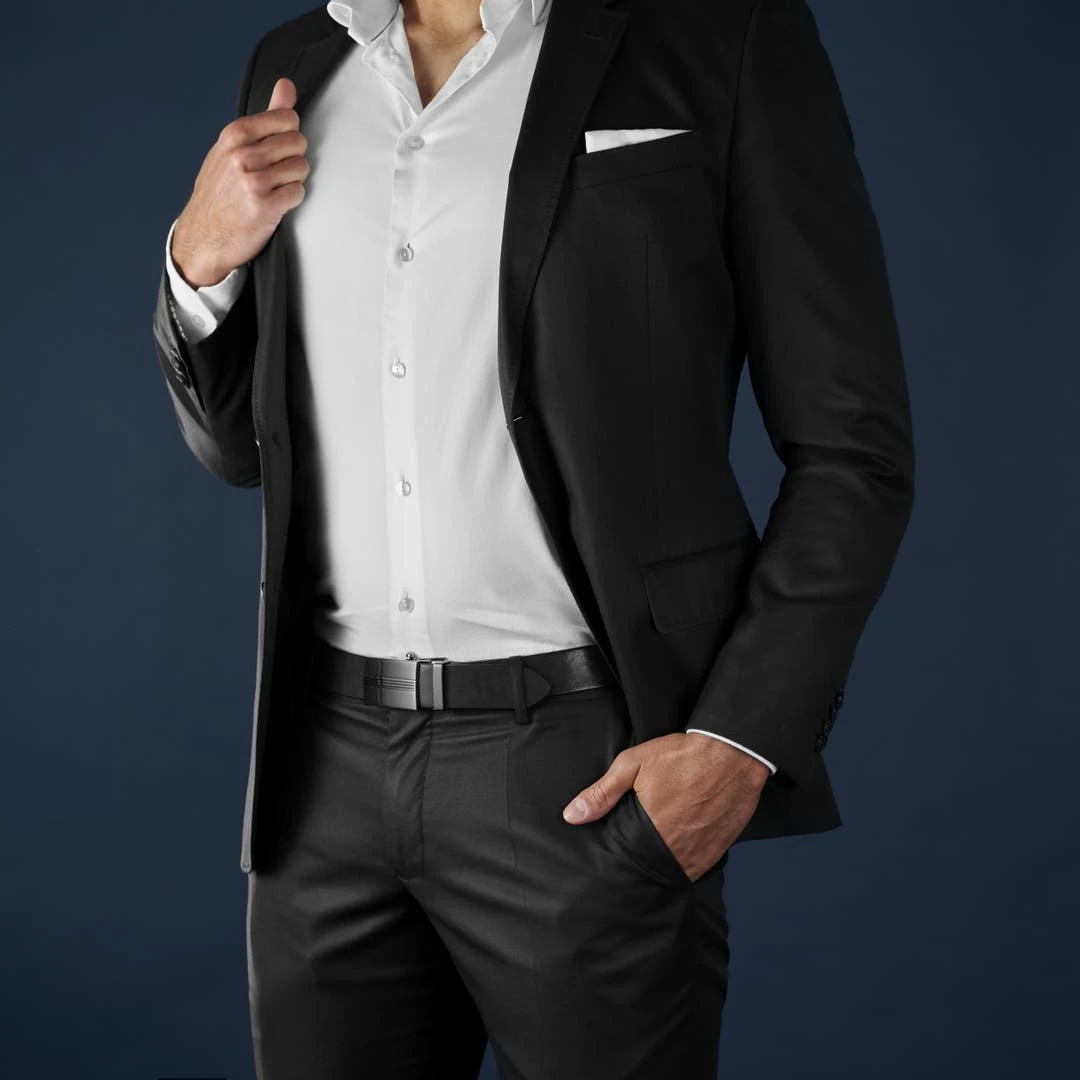 BSWK Ceinture En Cuir Noir à Verrouillage Automatique 4 BSWK Ceinture En Cuir Noir à Verrouillage Automatique – Image 4