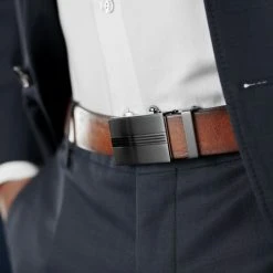 BSWK Ceinture En Cuir Cognac Avec Boucle à Verrouillage Automatique -Chapeau Fawler en ligne rel megashoot belts 18255 3