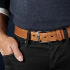 BSWK Ceinture En Cuir Lisse Brun Cognac -Chapeau Fawler en ligne rel megashoot belts 18711 3