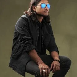 Paul Riley Lunettes De Soleil Aviateur Argentées à Verres Bleu Miroir -Chapeau Fawler en ligne rst megashoot sunglas 13918 1