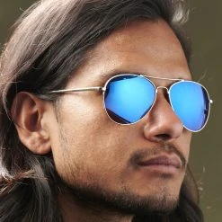 Paul Riley Lunettes De Soleil Aviateur Argentées à Verres Bleu Miroir -Chapeau Fawler en ligne rst megashoot sunglas 13918 2 bm