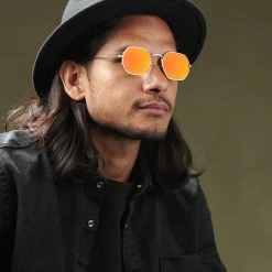 Paul Riley Lunettes De Soleil Groovy Orange Et Or -Chapeau Fawler en ligne rst megashoot sunglas 17160 2