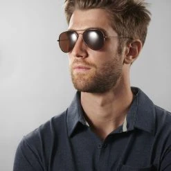 Paul Riley Lunettes Aviateur à Monture Marron Et Verres Polarisés -Chapeau Fawler en ligne rst megashoot sunglases 13908 2