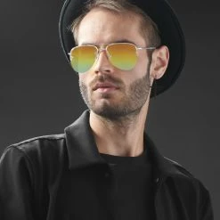 Paul Riley Lunettes De Soleil Aviateur Argentées Et Rouges -Chapeau Fawler en ligne rst megashoot sunglasses 13907 2ye 1