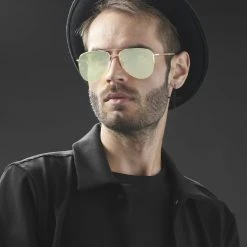 Paul Riley Lunettes De Soleil Aviateurs Or Et Vert -Chapeau Fawler en ligne rst megashoot sunglasses 13907 2yg