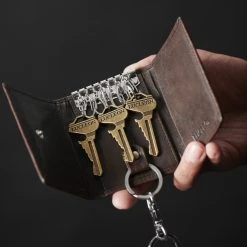 Lucleon Porte-clés Montréal En Cuir Marron à Protection RFID -Chapeau Fawler en ligne rst megashoot wallet 14023 2