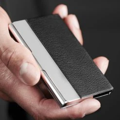 Fort Tempus Porte-cartes élégant En Métal Et Cuir Noir -Chapeau Fawler en ligne rst megashoot wallets 3189 1 1