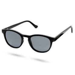 Sidegren Lunettes De Soleil Noires Classiques à Verres Gris Polarisés