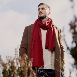 Sidegren Hiems | Écharpe Rouge Bourgogne En Coton Recyclé -Chapeau Fawler en ligne ste hiems scarves hats and gloves collection 26417 rinalds 1x1 5