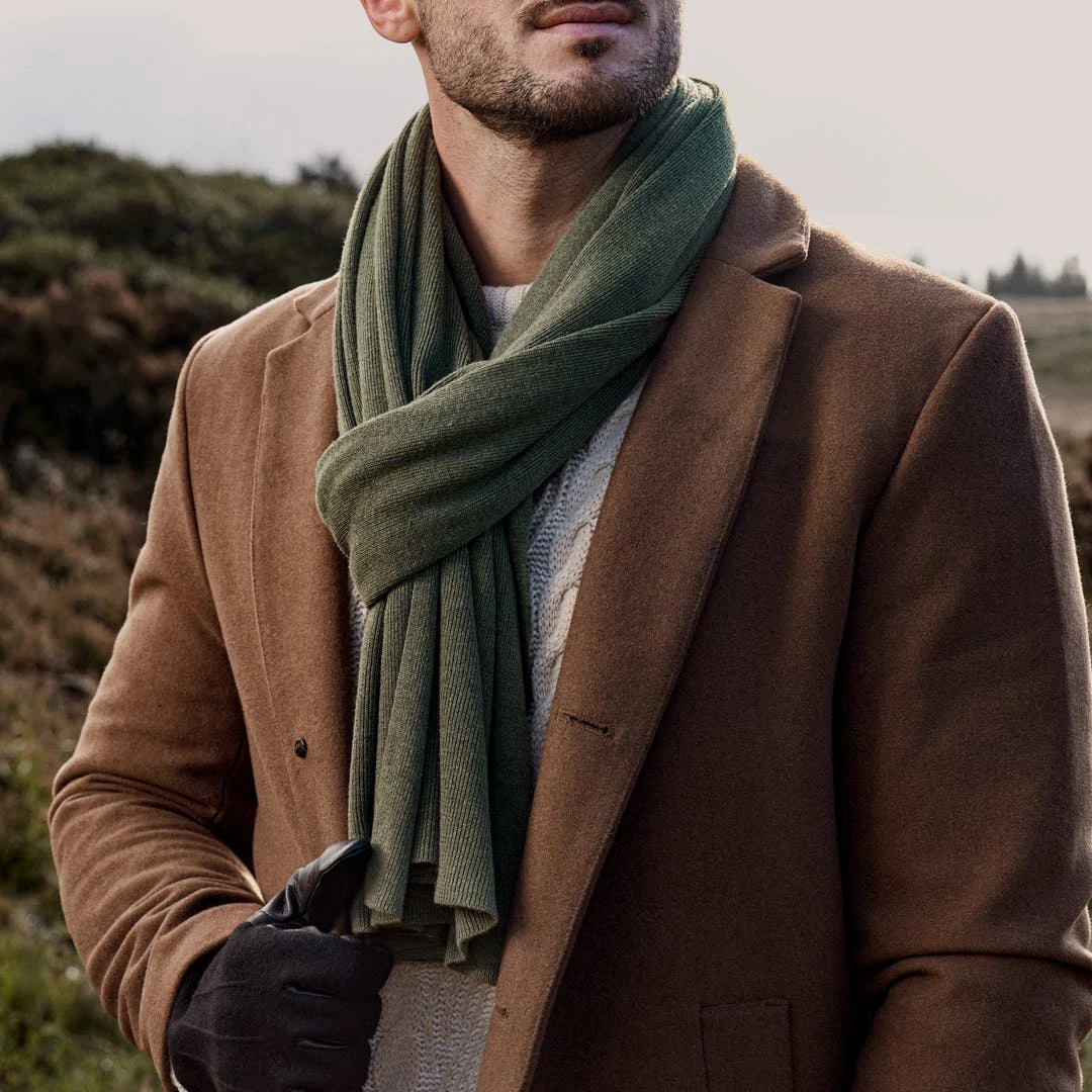Sidegren Hiems | Écharpe Verte En Coton Recyclé 2 Sidegren Hiems | Écharpe Verte En Coton Recyclé – Image 2