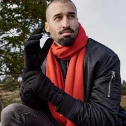 Seizmont Hiems | Écharpe Rouge En Laine Mélangée -Chapeau Fawler en ligne ste hiems scarves hats and gloves collection 26425 26436 bj rn 1x1 1 1