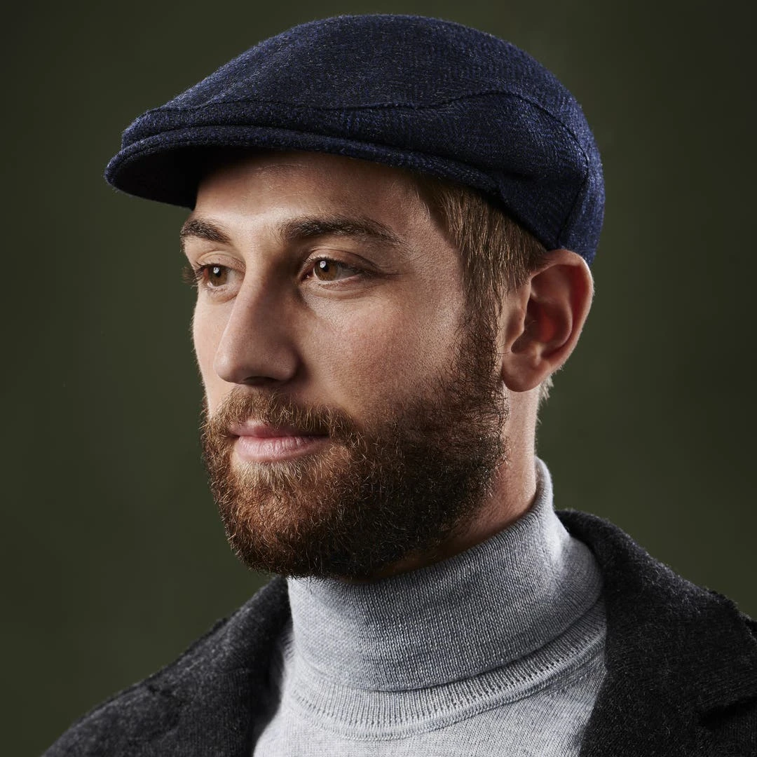 Fawler Casquette Plate Fido Eddye En Laine Bleue 3 Fawler Casquette Plate Fido Eddye En Laine Bleue – Image 3