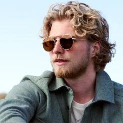 Waykins Lunettes De Soleil Ward Dorées Thea à Verres Bruns -Chapeau Fawler en ligne ste megashoot2 sunglasses 4 22897